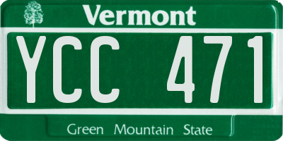VT license plate YCC471