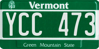 VT license plate YCC473