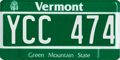 VT license plate YCC474