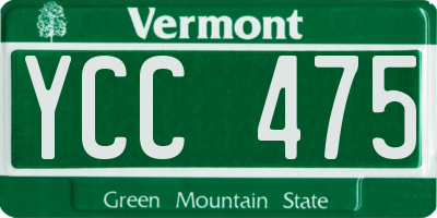 VT license plate YCC475