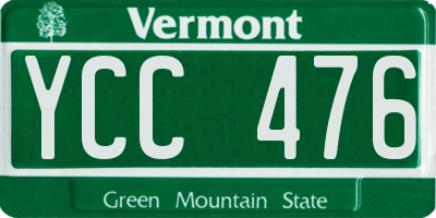 VT license plate YCC476