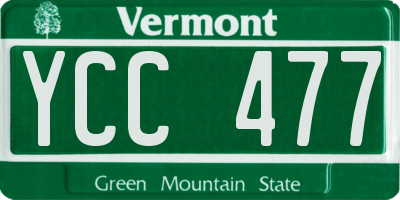 VT license plate YCC477
