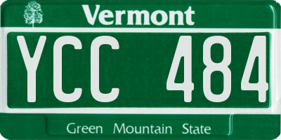VT license plate YCC484