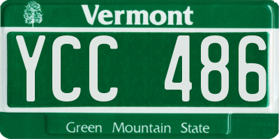 VT license plate YCC486