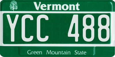 VT license plate YCC488