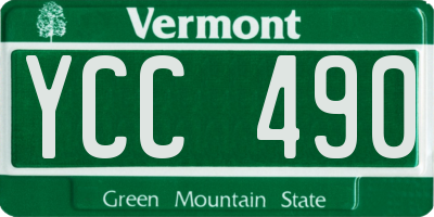 VT license plate YCC490