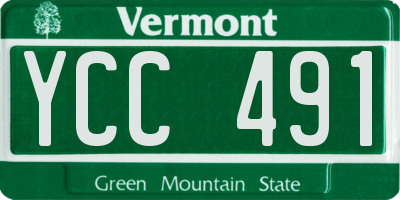 VT license plate YCC491