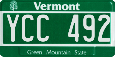 VT license plate YCC492