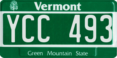 VT license plate YCC493