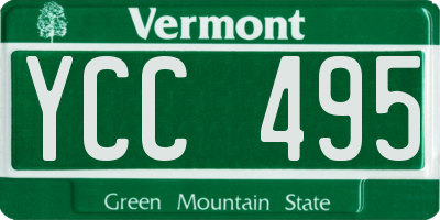 VT license plate YCC495