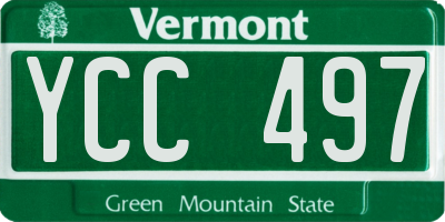 VT license plate YCC497