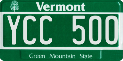 VT license plate YCC500