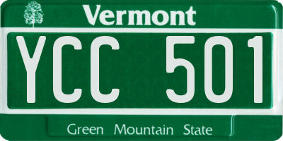 VT license plate YCC501