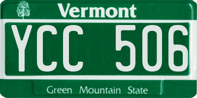 VT license plate YCC506