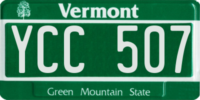 VT license plate YCC507