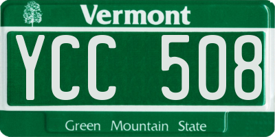 VT license plate YCC508