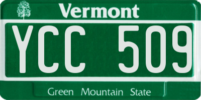 VT license plate YCC509