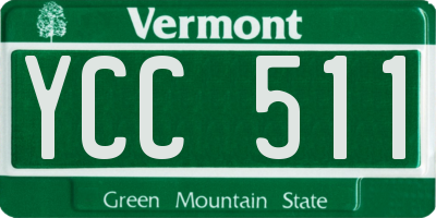 VT license plate YCC511