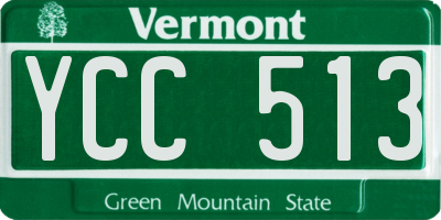 VT license plate YCC513