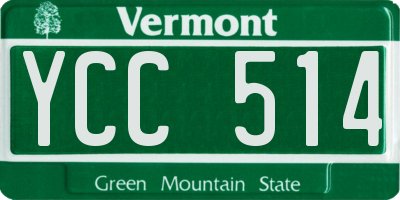 VT license plate YCC514