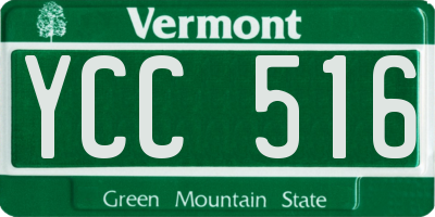 VT license plate YCC516