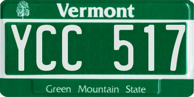 VT license plate YCC517