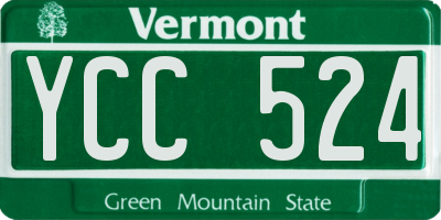 VT license plate YCC524