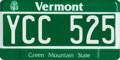 VT license plate YCC525