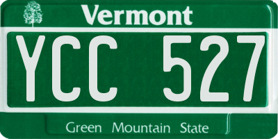 VT license plate YCC527