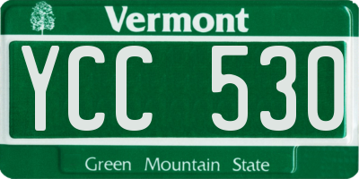 VT license plate YCC530