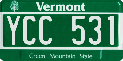 VT license plate YCC531