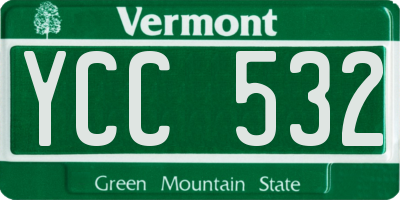 VT license plate YCC532