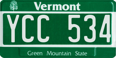 VT license plate YCC534