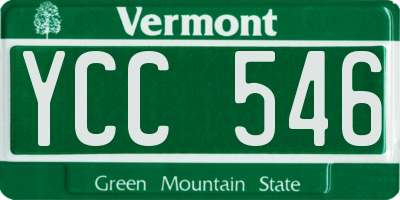 VT license plate YCC546