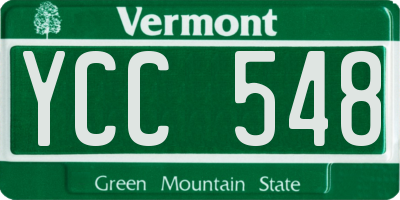 VT license plate YCC548