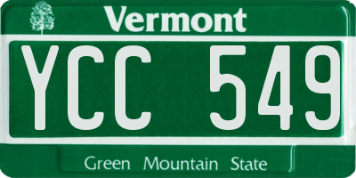 VT license plate YCC549
