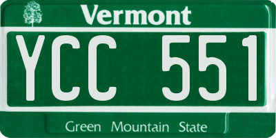 VT license plate YCC551