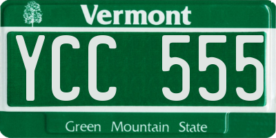 VT license plate YCC555