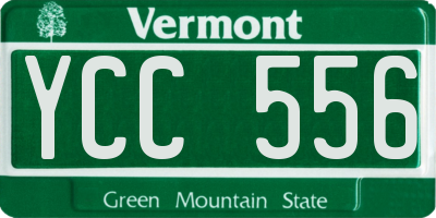 VT license plate YCC556