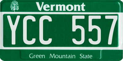 VT license plate YCC557