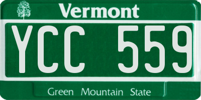 VT license plate YCC559
