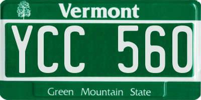 VT license plate YCC560