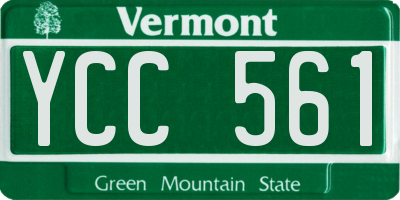 VT license plate YCC561