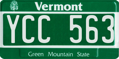 VT license plate YCC563