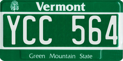 VT license plate YCC564