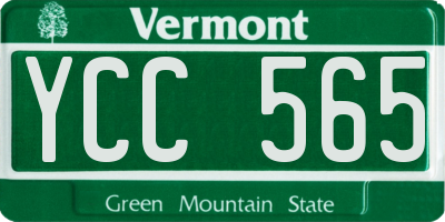 VT license plate YCC565