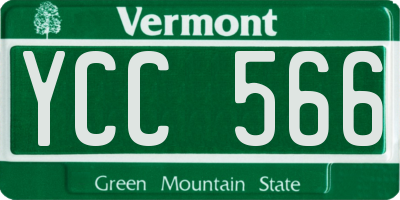 VT license plate YCC566