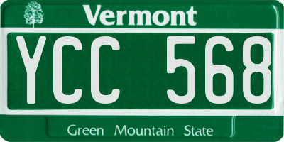 VT license plate YCC568