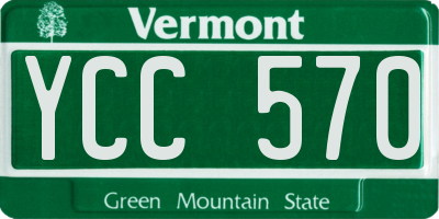 VT license plate YCC570