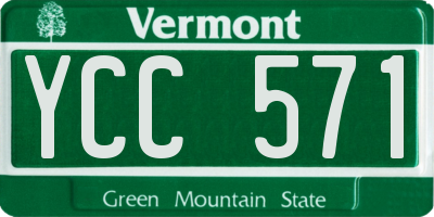 VT license plate YCC571